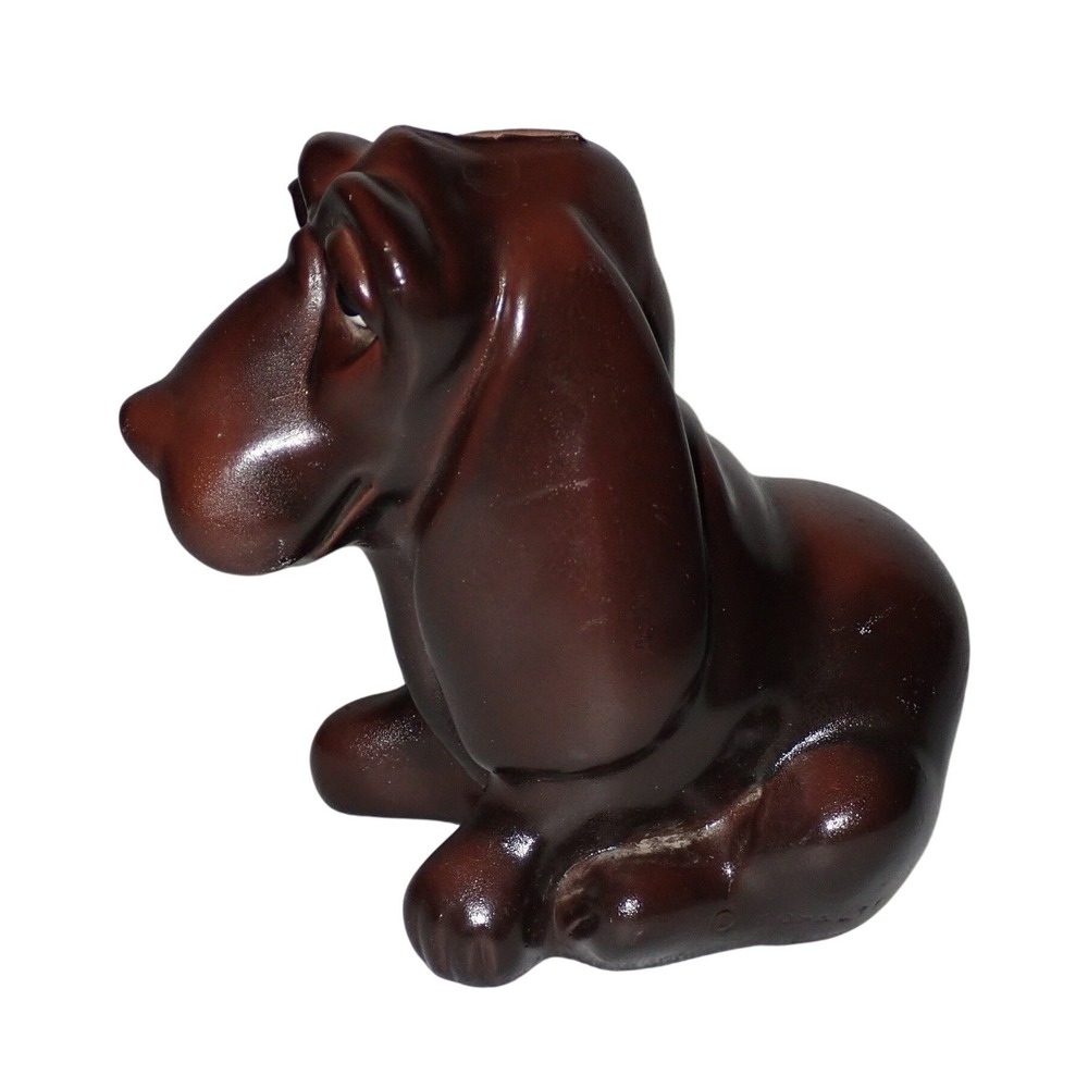 Vintage Royalty Hialeah Florida Sad Dog Basset Hound Piggy Bank Brown OS